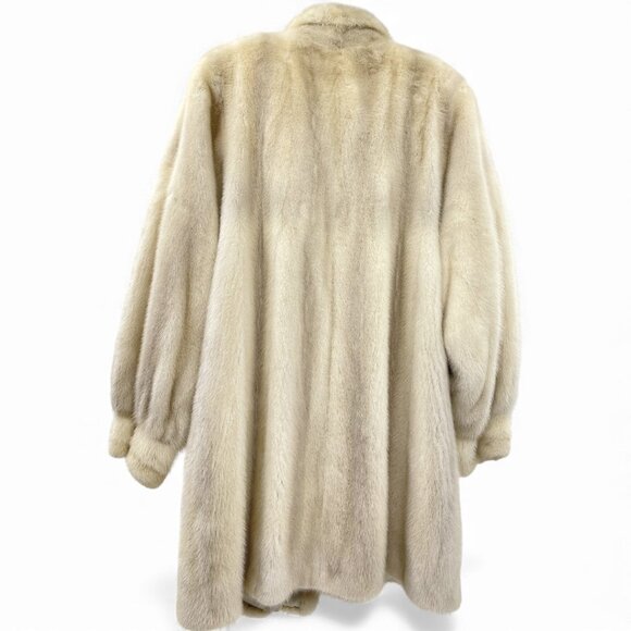 Vintage Mink Fur Coat Off White ivory Women's Large - Picture 3 of 12